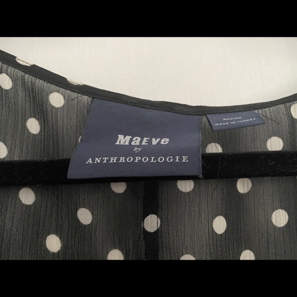 Anthropologie Blk/Wht Polka-Dot Dress Size M - Picture 7 of 7